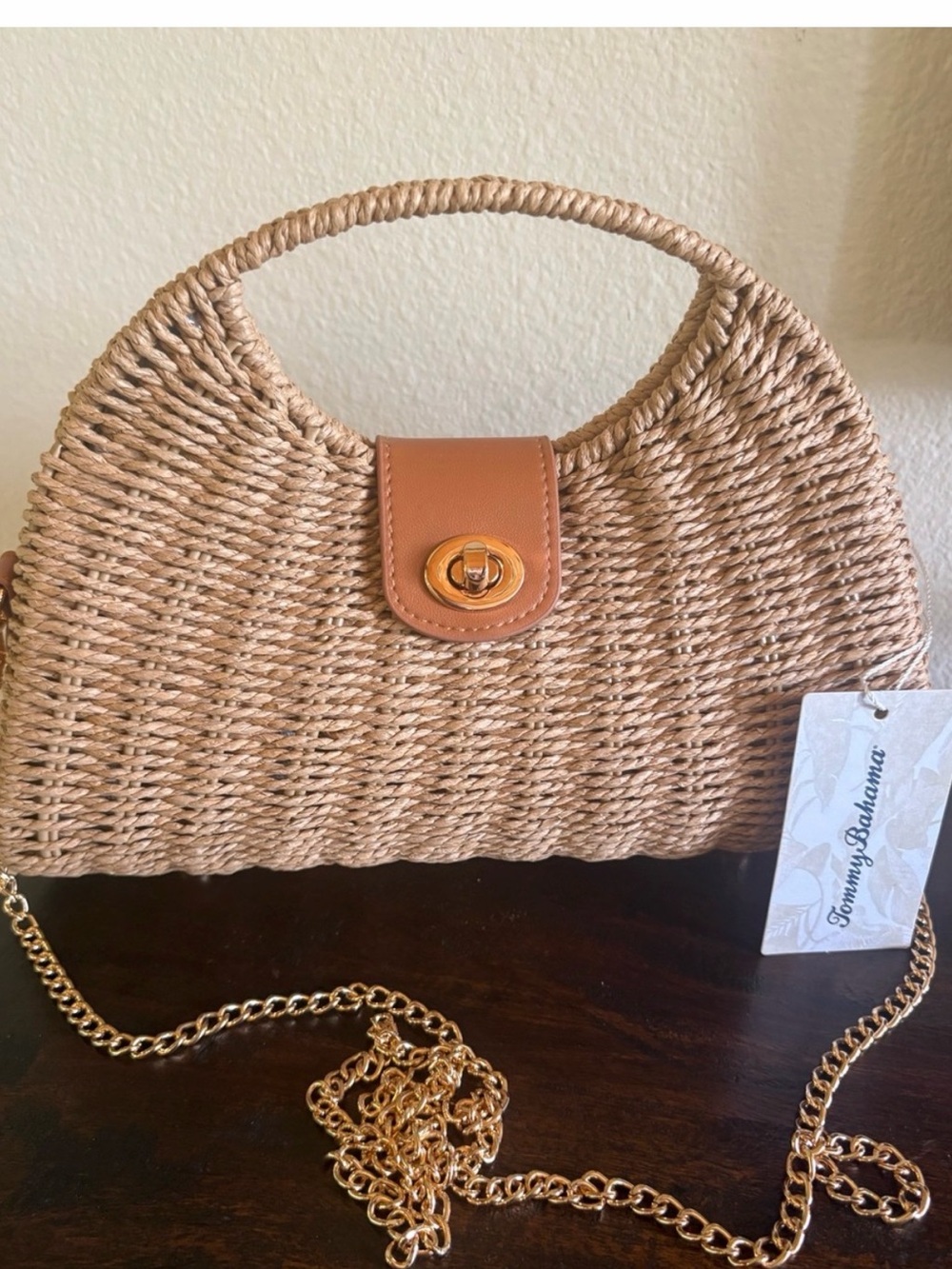 Tommy Bahama Woven Rattan Crossbody Clutch NWOT Vacation Bag - Picture 1 of 3